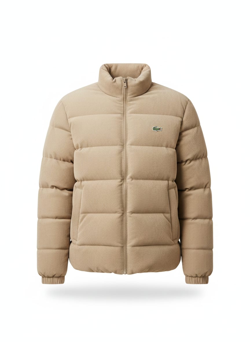 Lacoste Men's Quilted Puffer Jacket in Beige