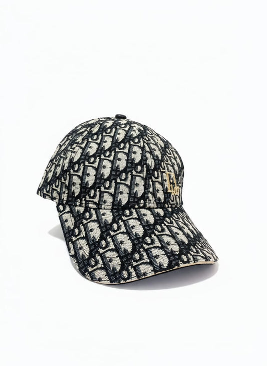 FASHIONCO Enigmatic Onyx Luxe Monogrammed Canvas Baseball Cap