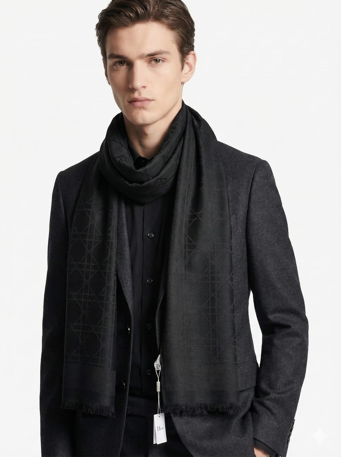 Dior Monogrammed Cashmere Blend Scarf