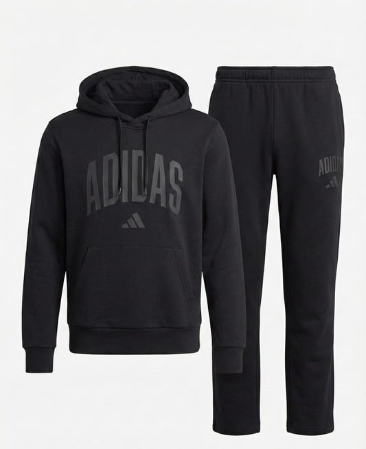 ADIDAS Essentials Black Hoodie and Jogger Set