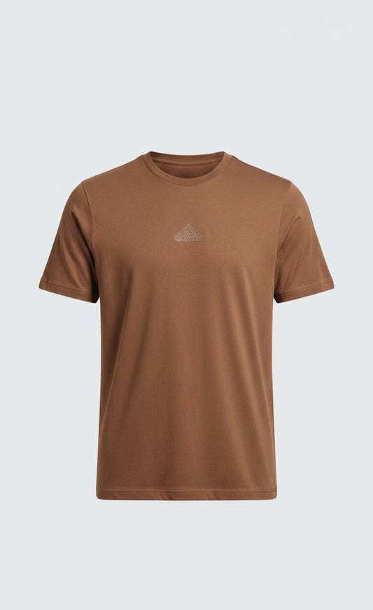 ADIDAS Rustic Cocoa Casual Fit Short Sleeve Crew T-Shirt
