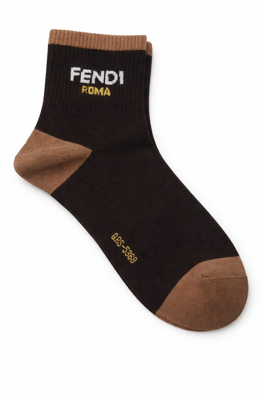 FENDI Rustic Ember Luxe Colorblock Ankle Socks