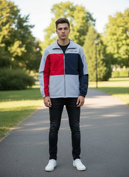 TOMMY JEANS Color Block Windbreaker Jacket