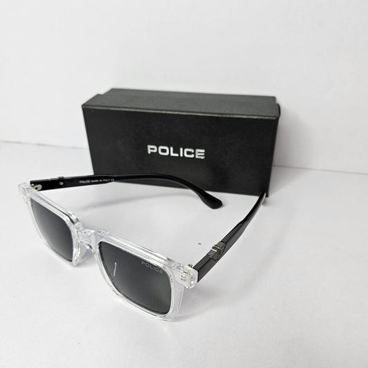 POLICE Celestial Crystal Bold Frame Sunglasses with Onyx Temples