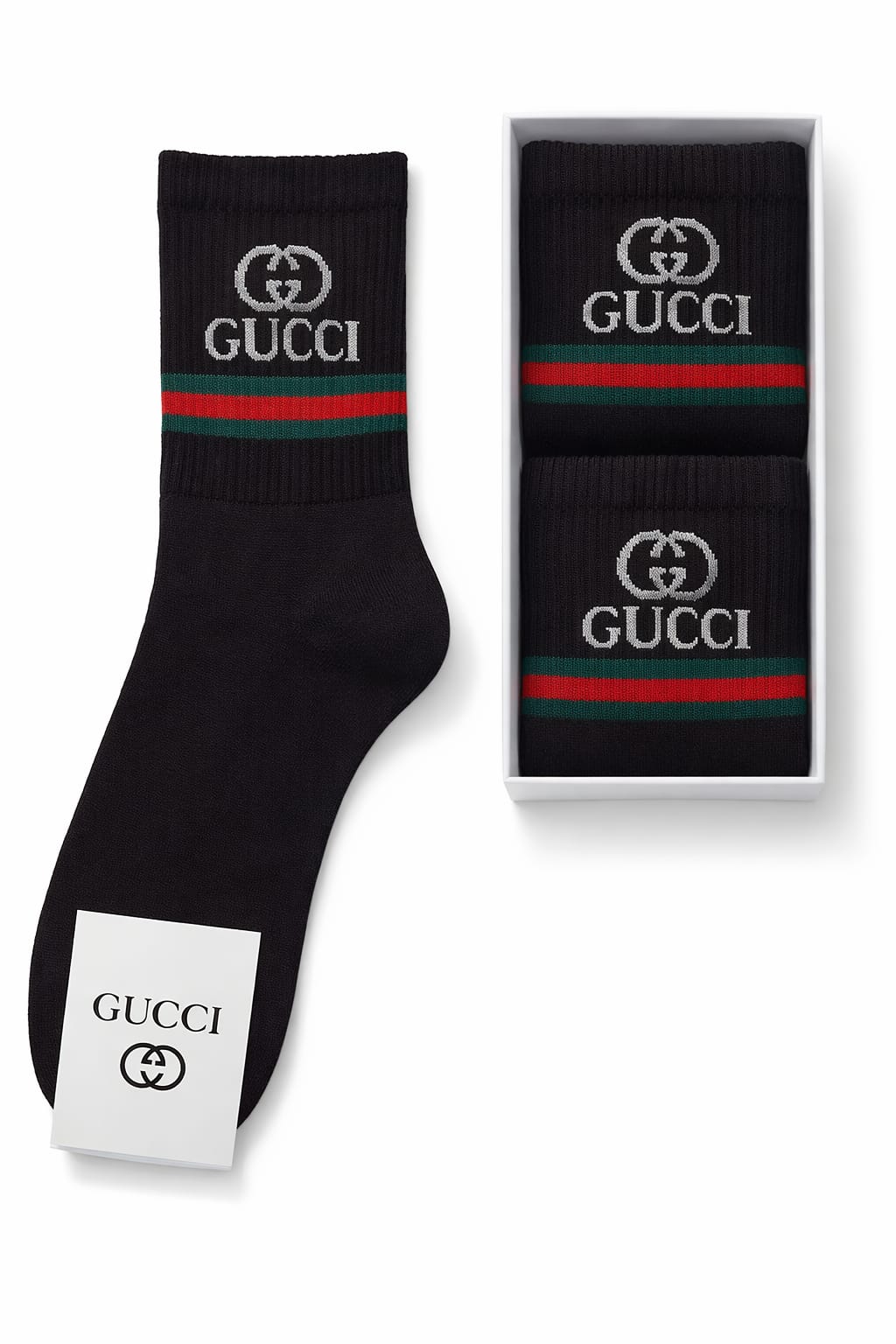 GUCCI Enigmatic Obsidian Premium Logo-Embellished Cotton Socks