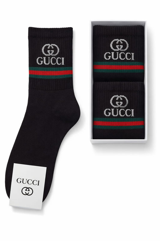 GUCCI Enigmatic Obsidian Premium Logo-Embellished Cotton Socks
