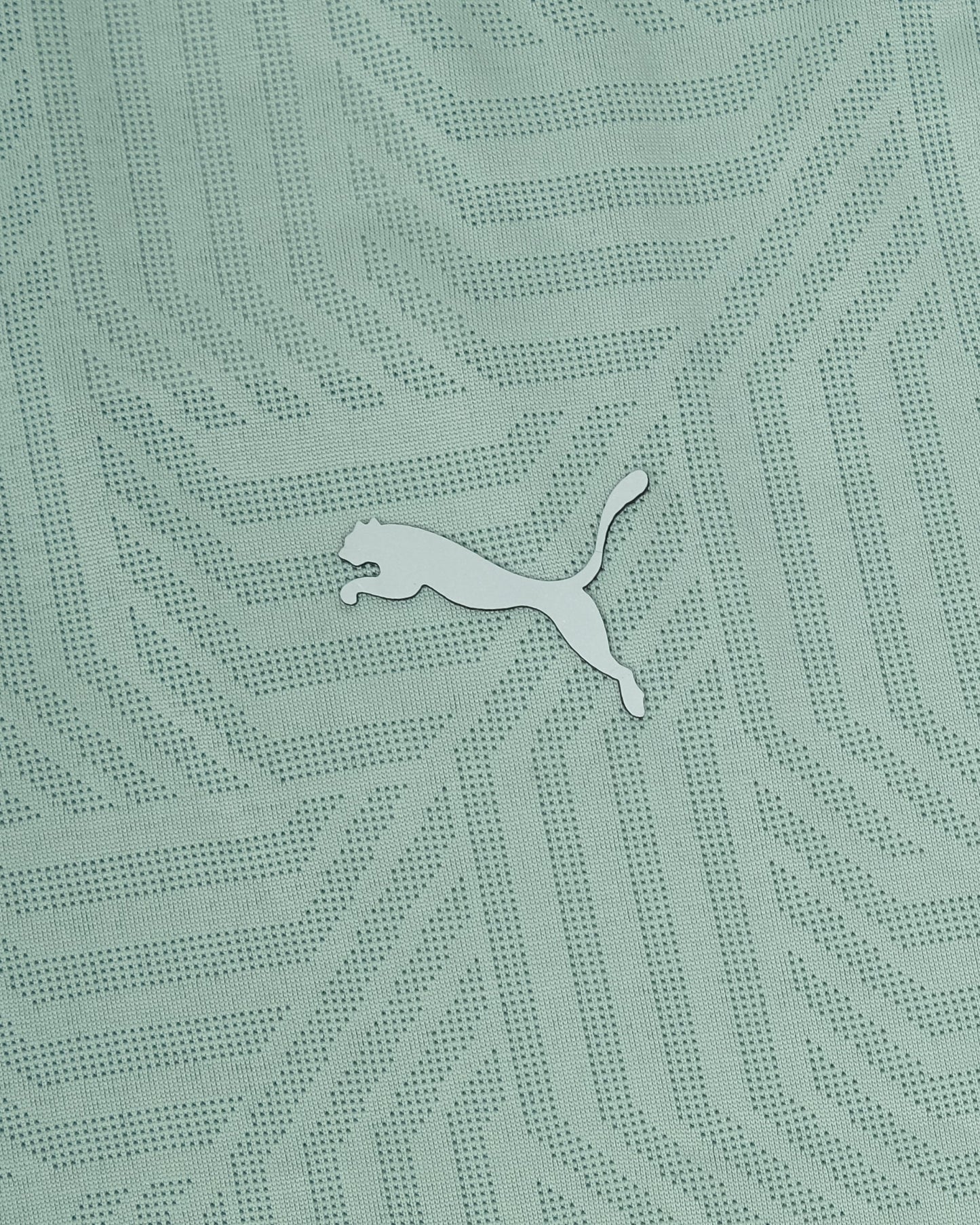 PUMA Olive Geometric Pattern Performance Crewneck T-shirt