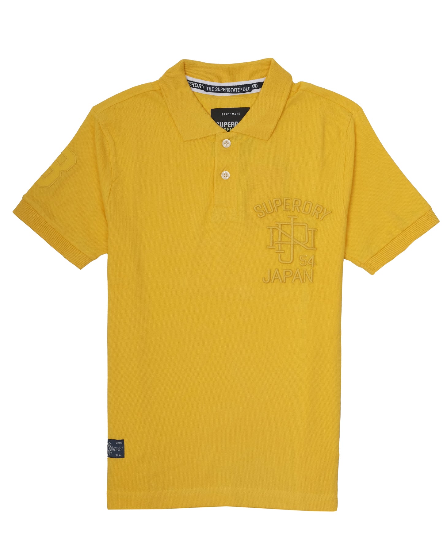 SUPERDRY Mustard Yellow Superstate Embroidered Logo Classic Polo Shirt