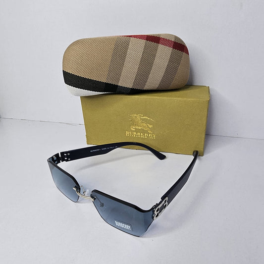 BURBERRY Ethereal Obsidian Luxe Shield Sunglasses with Limited Edition Signature Case