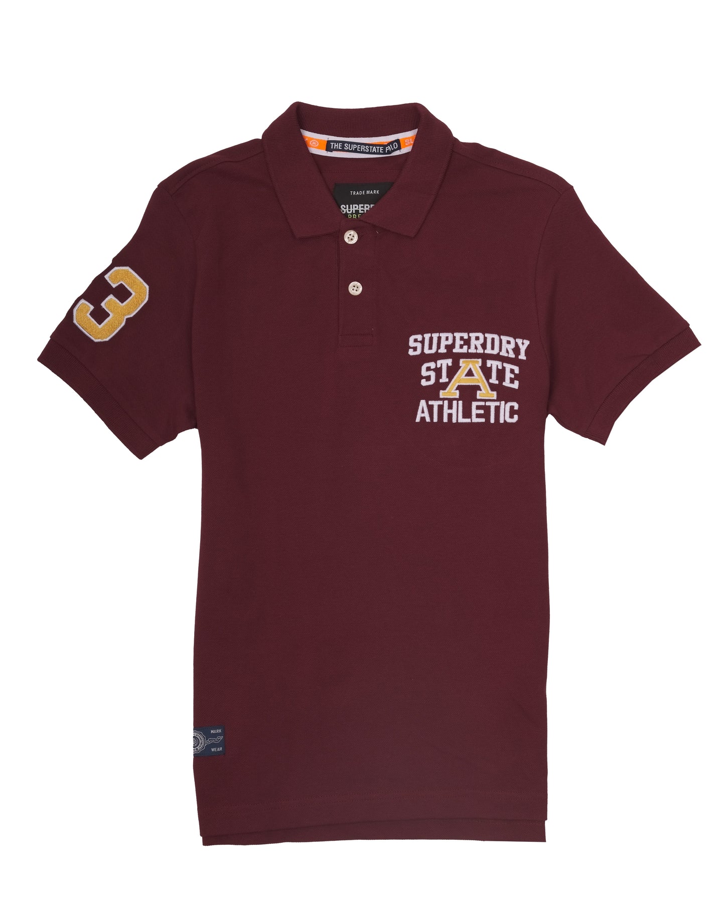 SUPERDRY Burgundy Superstate Athlet Embroidered Polo Shirt
