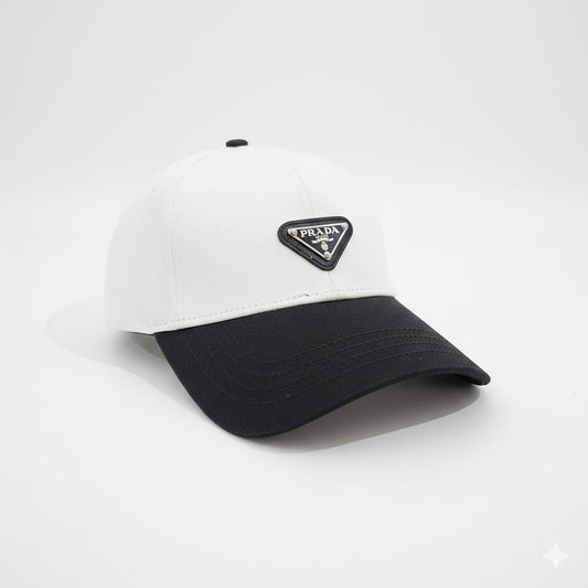 PRADA Celestial Graphite Bi-Color Luxe Baseball Cap