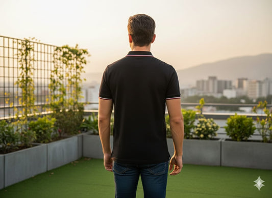 TOMMY HILFIGER Men's Classic Fit Polo Shirt with Contrast Collar