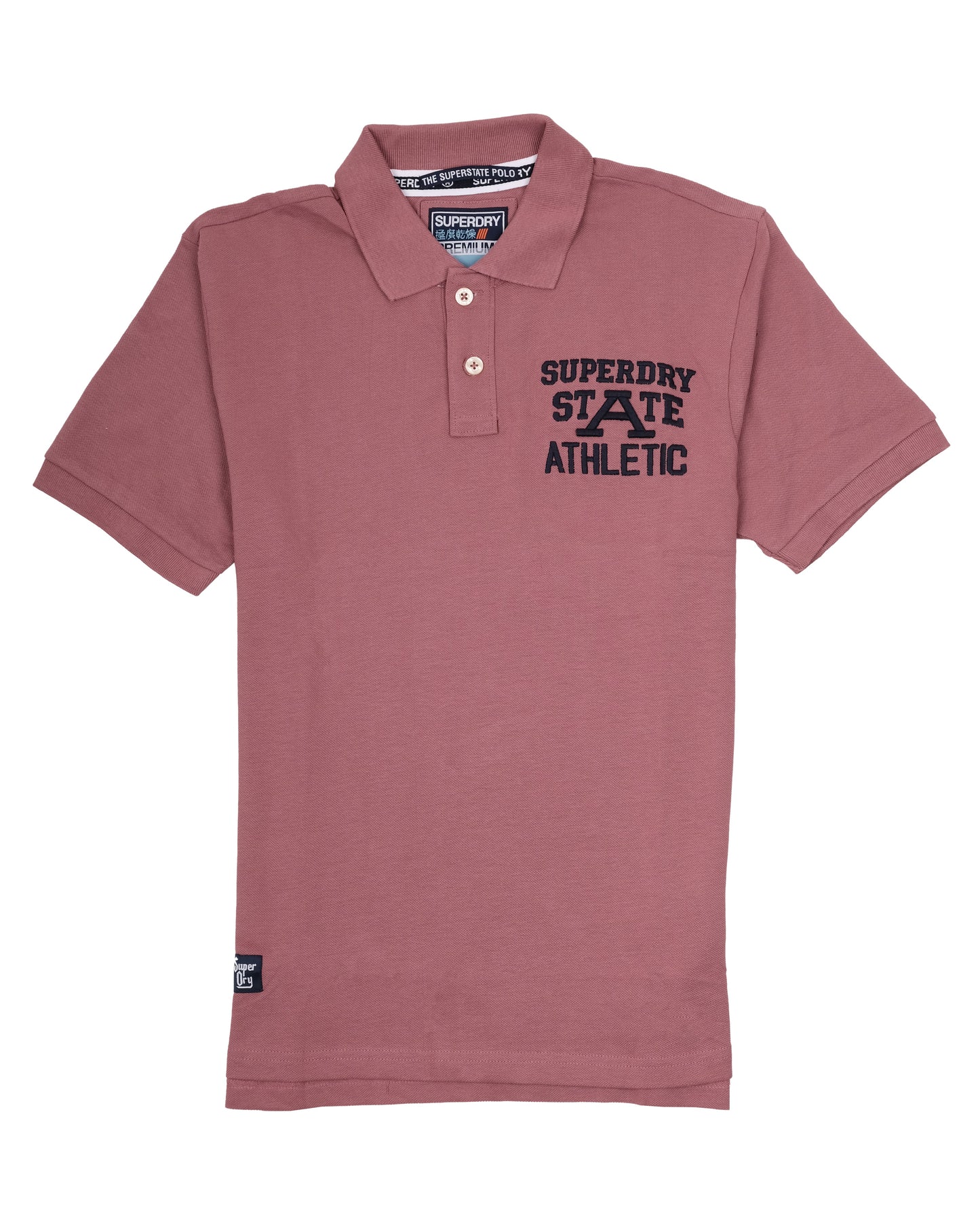 SUPERDRY Mauve Superstate Athletic Logo Cotton Polo Shirt