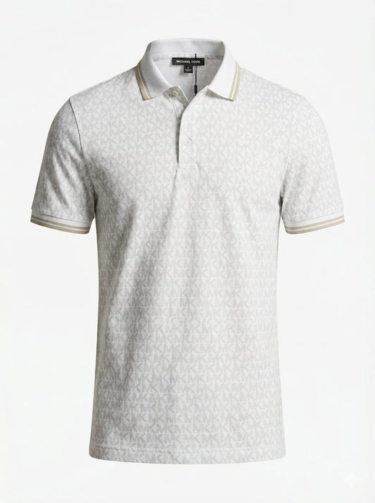 MICHAEL KORS Serene Pearl Tailored Fit Short Sleeve Piqué Polo Shirt