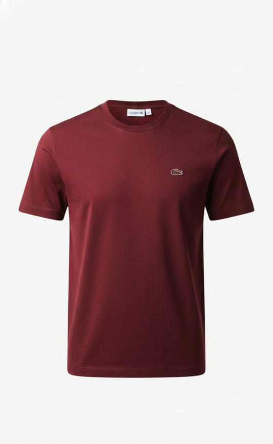 LACOSTE Ember Glow Timeless Fit Short Sleeve Cotton T-Shirt