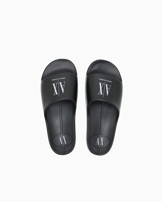 A|X ARMANI EXCHANGE Shadowed Ember Sleek Luxe Slide Sandals