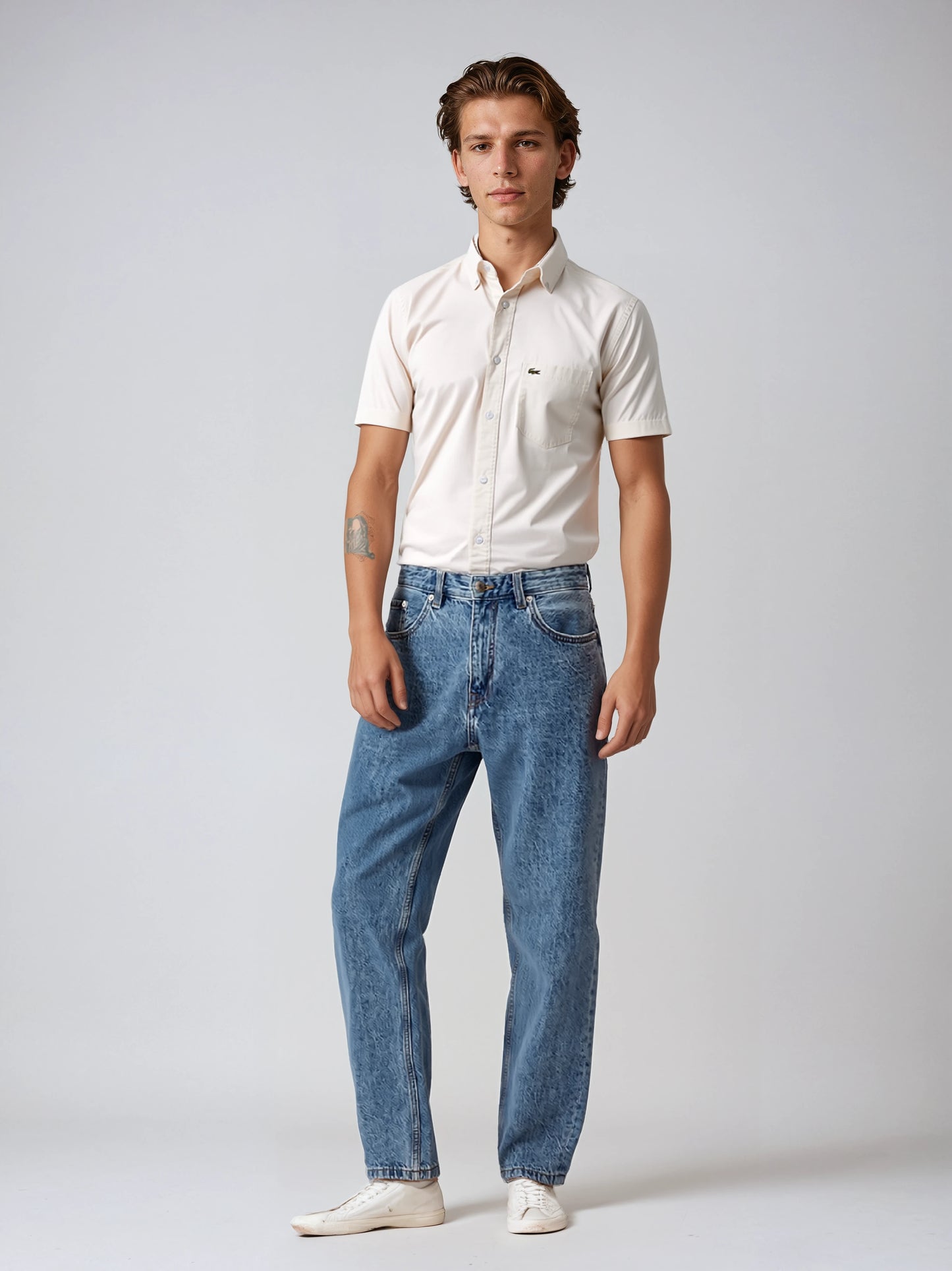 LACOSTE Sandstone Classic Fit Short Sleeve Button-Up Shirt