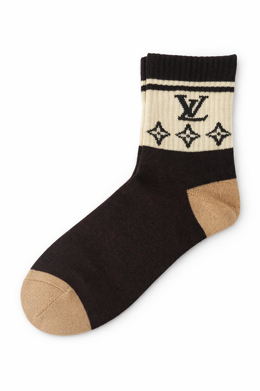 LOUIS VUITTON Ember Chestnut Luxe Knit Ankle Socks