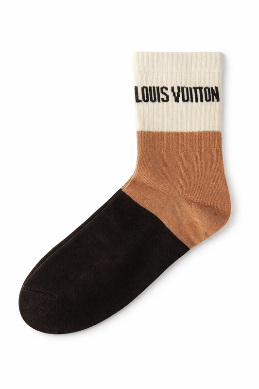 LOUIS VUITTON Ember Clay Premium Contrast Crew Socks