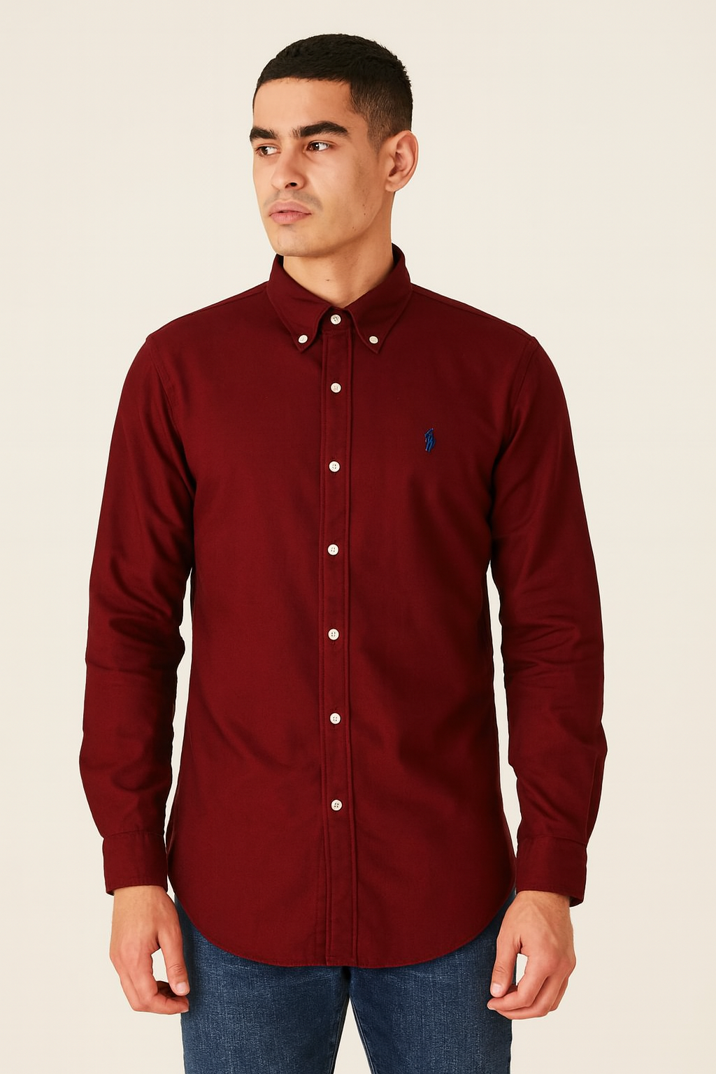 POLO RALPH LAUREN Crimson Sunset Custom Fit Long Sleeve Button-Down Shirt
