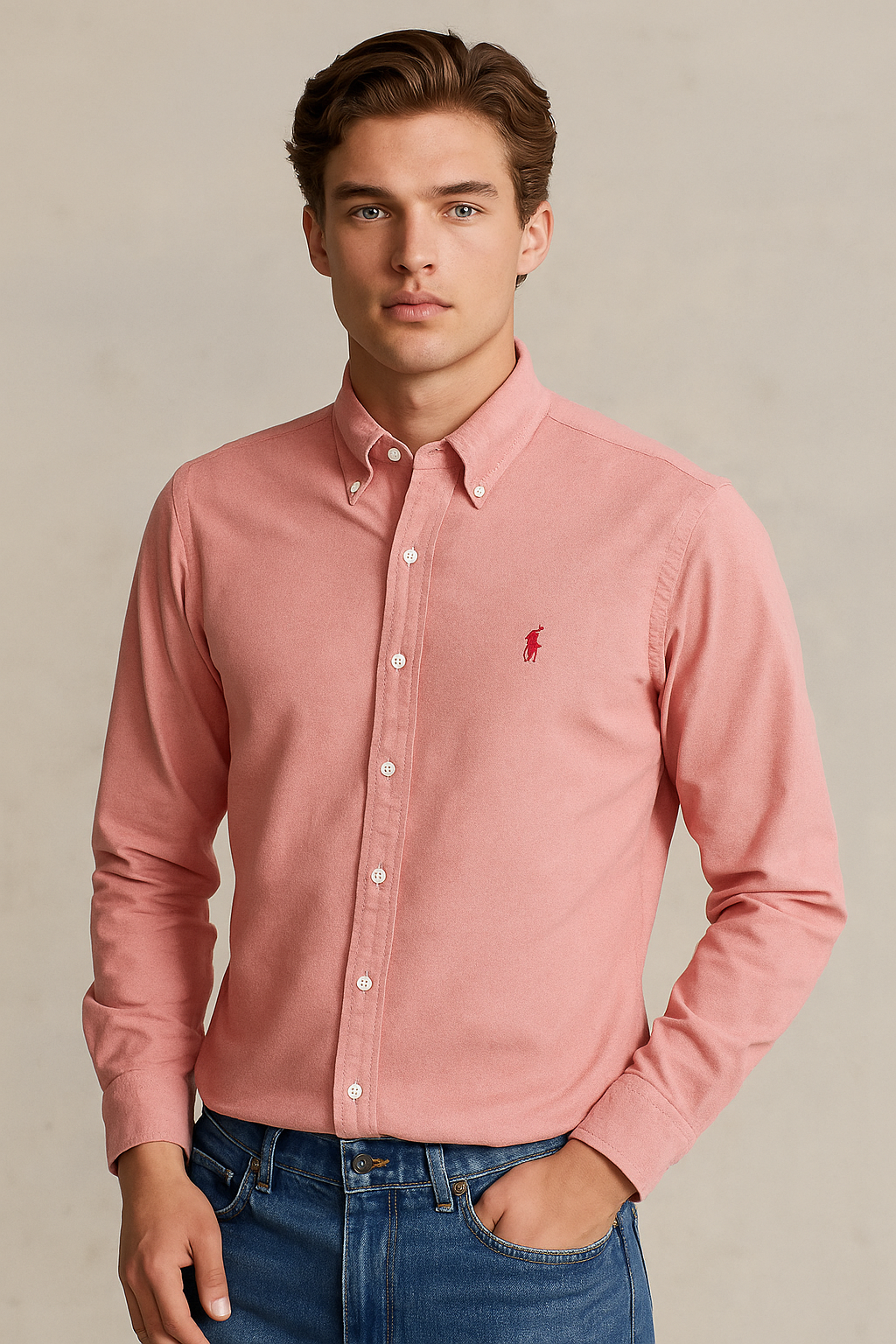 POLO RALPH LAUREN Blushing Petal Classic Relaxed Fit Long Sleeve Button-Up Shirt