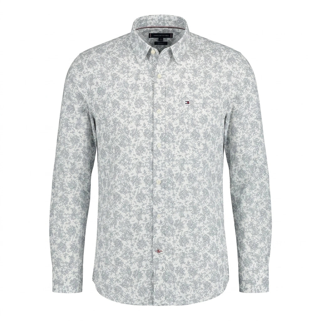 TOMMY HILFIGER Misty Aqua Elegant Fit Long Sleeve Button-Up Shirt