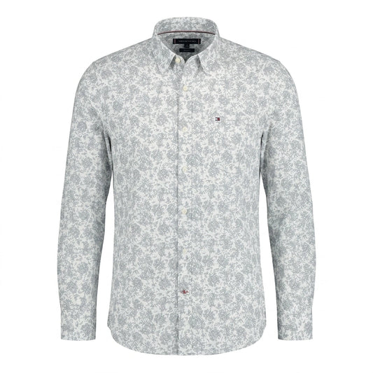 TOMMY HILFIGER Misty Aqua Elegant Fit Long Sleeve Button-Up Shirt
