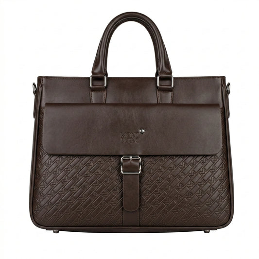 MONTBLANC Deep Chestnut Premium Leather Executive Briefcase