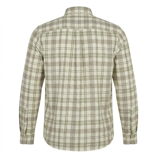 LACOSTE Men's Slim Fit Checkered Button-Down Linen Shirt