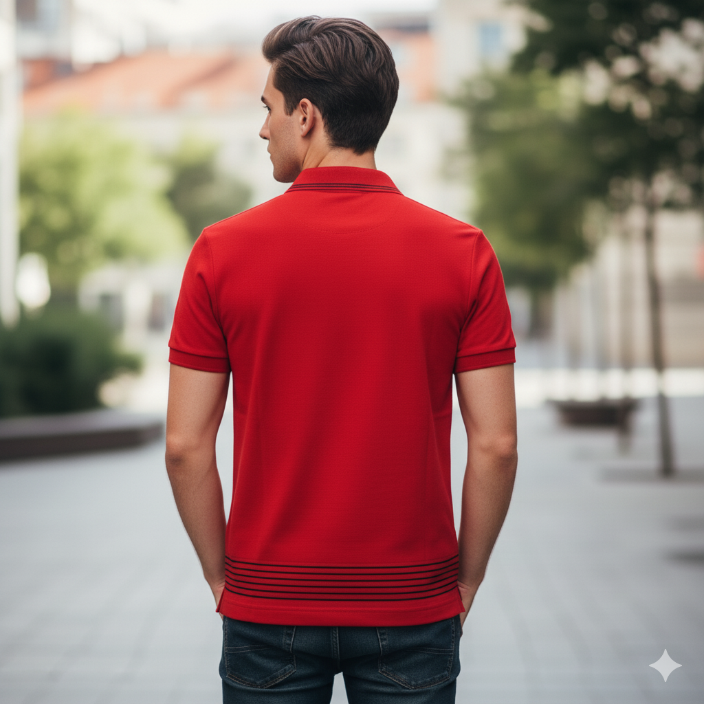 LACOSTE Radiant Crimson Tailored Fit Short Sleeve Piqué Polo Shirt