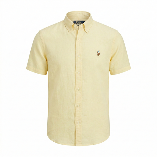 POLO RALPH LAUREN Luminous Amber Classic Fit Short Sleeve Linen Shirt