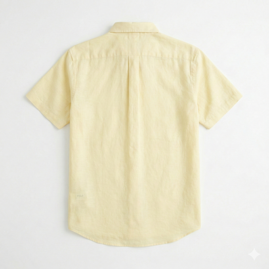 POLO RALPH LAUREN Luminous Amber Classic Fit Short Sleeve Linen Shirt