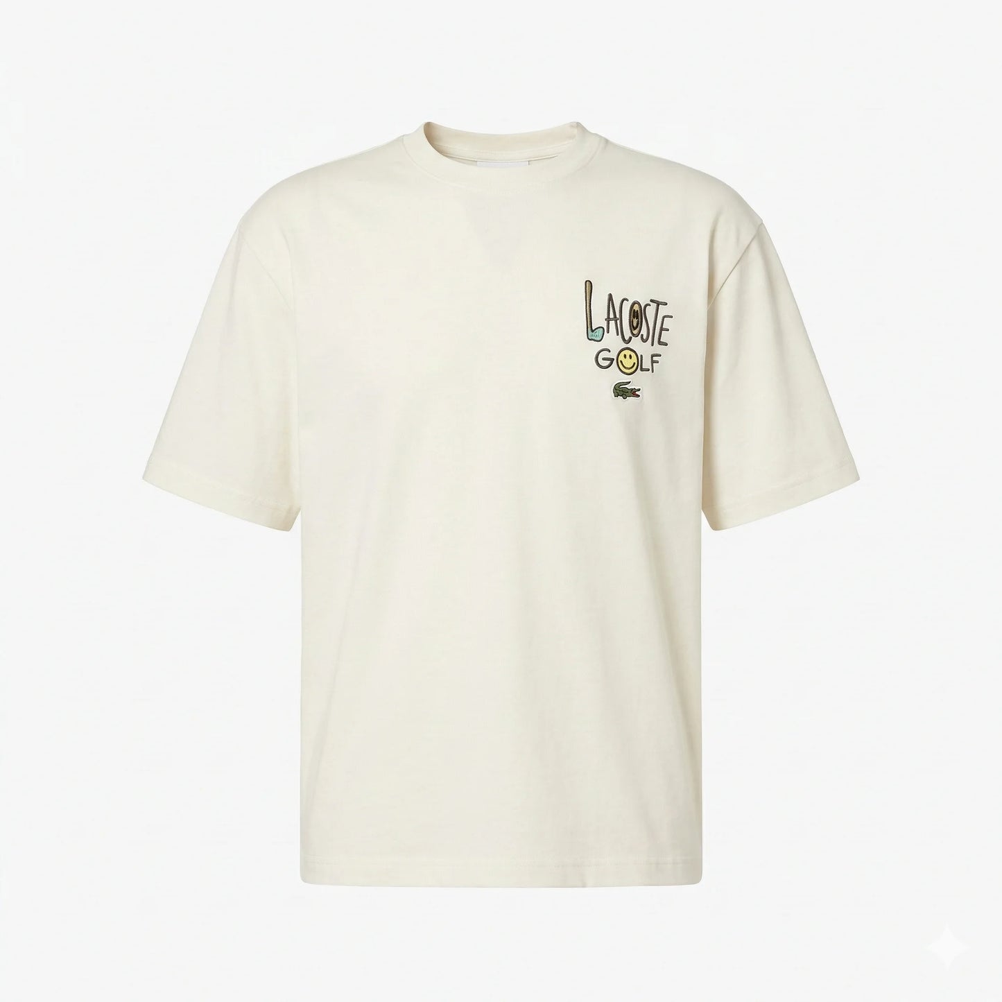 LACOSTE Whispering Ivory Relaxed Fit Short Sleeve Graphic T-Shirt