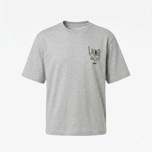 LACOSTE Misty Pebble Relaxed Fit Short Sleeve Graphic Tee