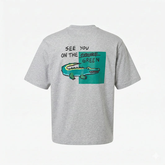 LACOSTE Misty Pebble Relaxed Fit Short Sleeve Graphic Tee