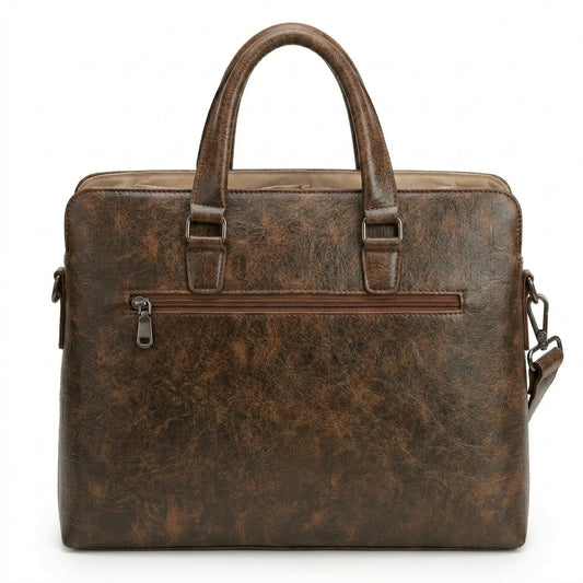 MONTBLANC Rustic Chestnut Luxe Textured Briefcase