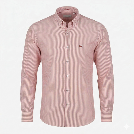 Lacoste Regular Fit Striped Button-Up Oxford Shirt