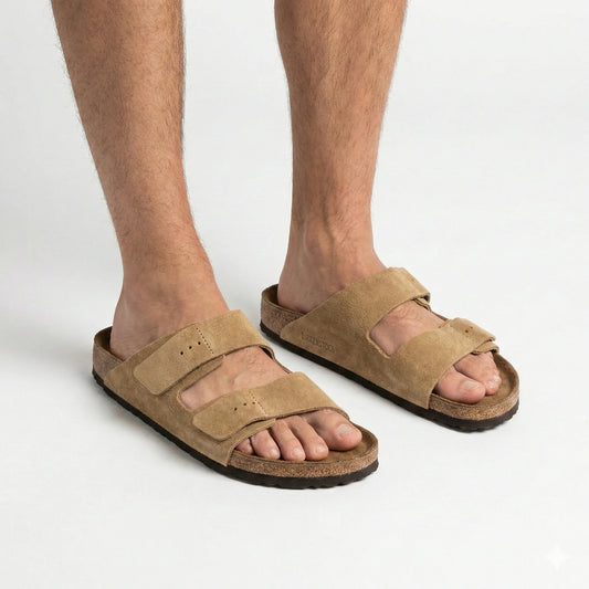 BIRKENSTOCK Warm Fawn Casual Double Strap Slide Sandals