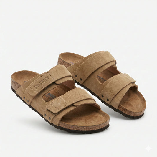 BIRKENSTOCK Warm Fawn Casual Double Strap Slide Sandals