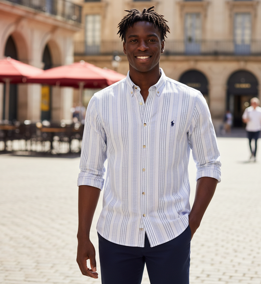 POLO RALPH LAUREN Tranquil Sky Tailored Fit Long Sleeve Button-Down Shirt