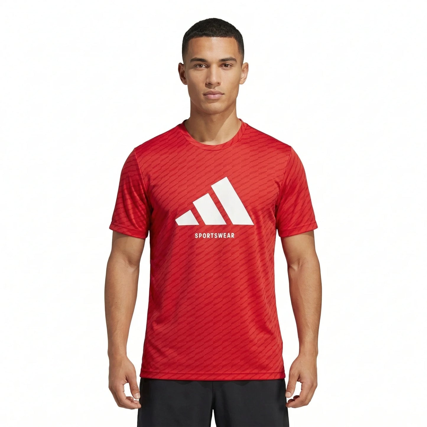 ADIDAS Radiant Coral Athletic Fit Short Sleeve Dri-Fit Performance Tee