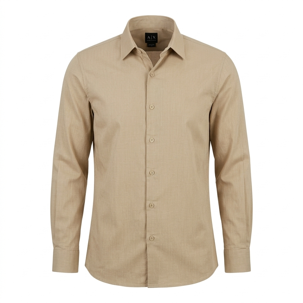 ARMANI EXCHANGE Sandstone Whisper Slim Fit Long Sleeve Textured Button-Up Shirt