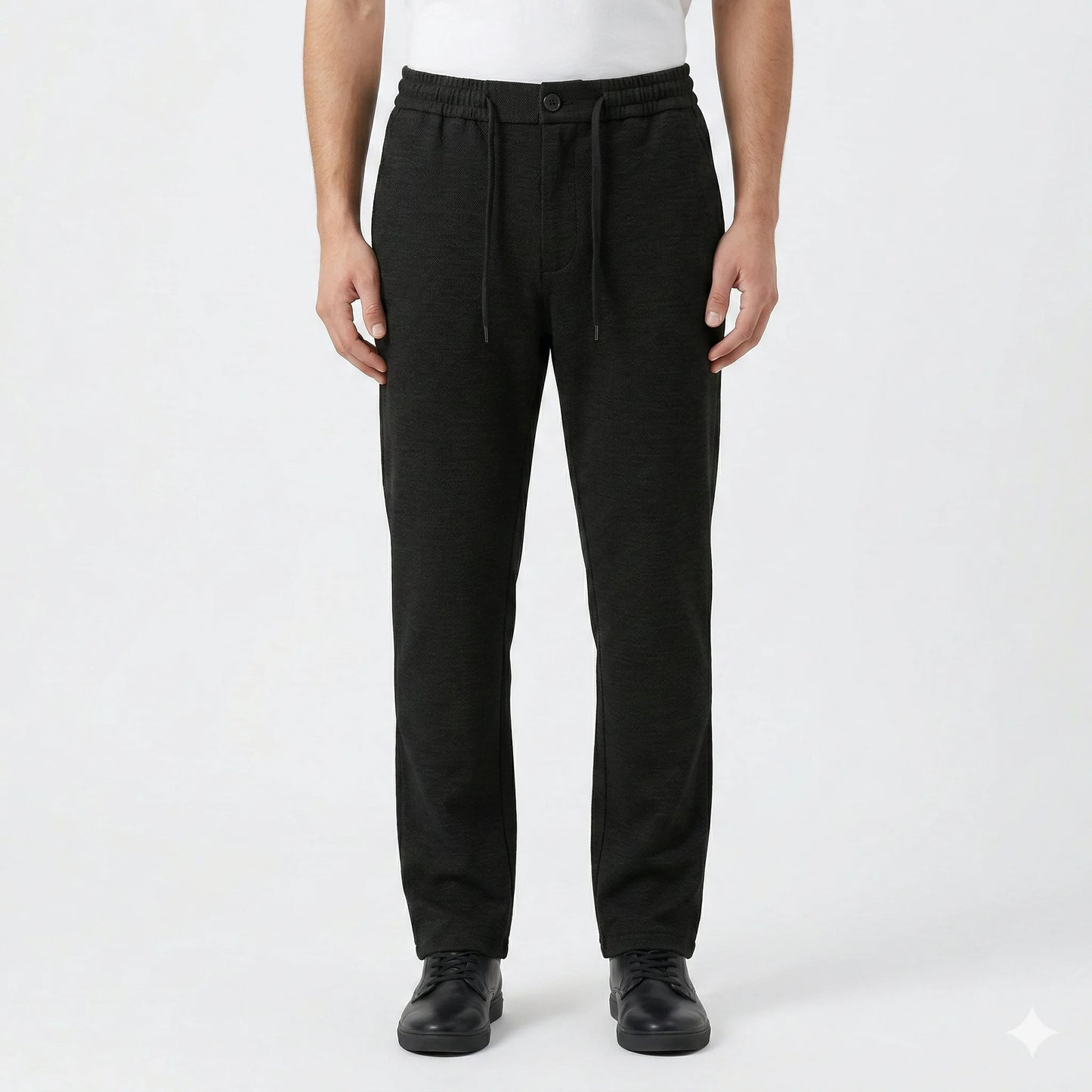 CALVIN KLEIN Shadowed Slate Relaxed Fit Linen Trousers