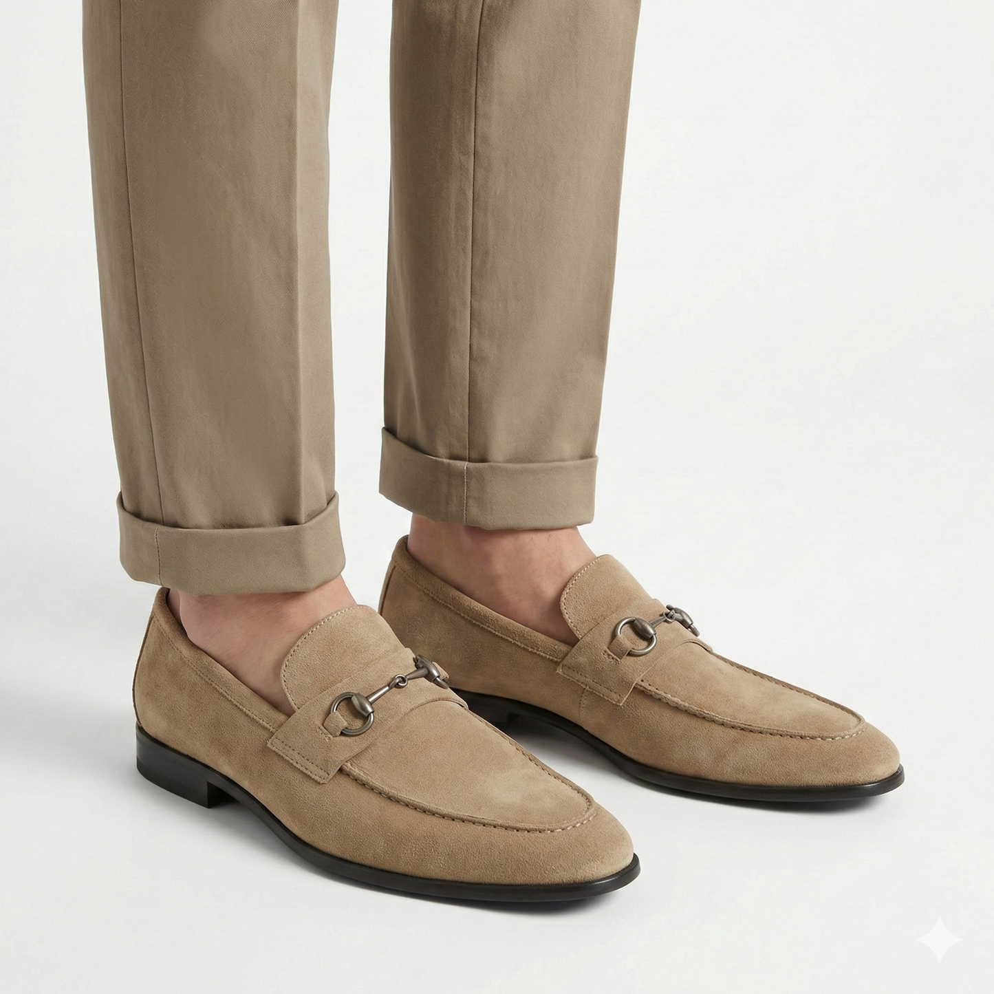 LORO PIANA Radiant Amber Chic Suede Slip-On Loafers