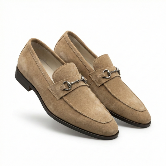 LORO PIANA Radiant Amber Chic Suede Slip-On Loafers