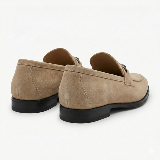 LORO PIANA Radiant Amber Chic Suede Slip-On Loafers