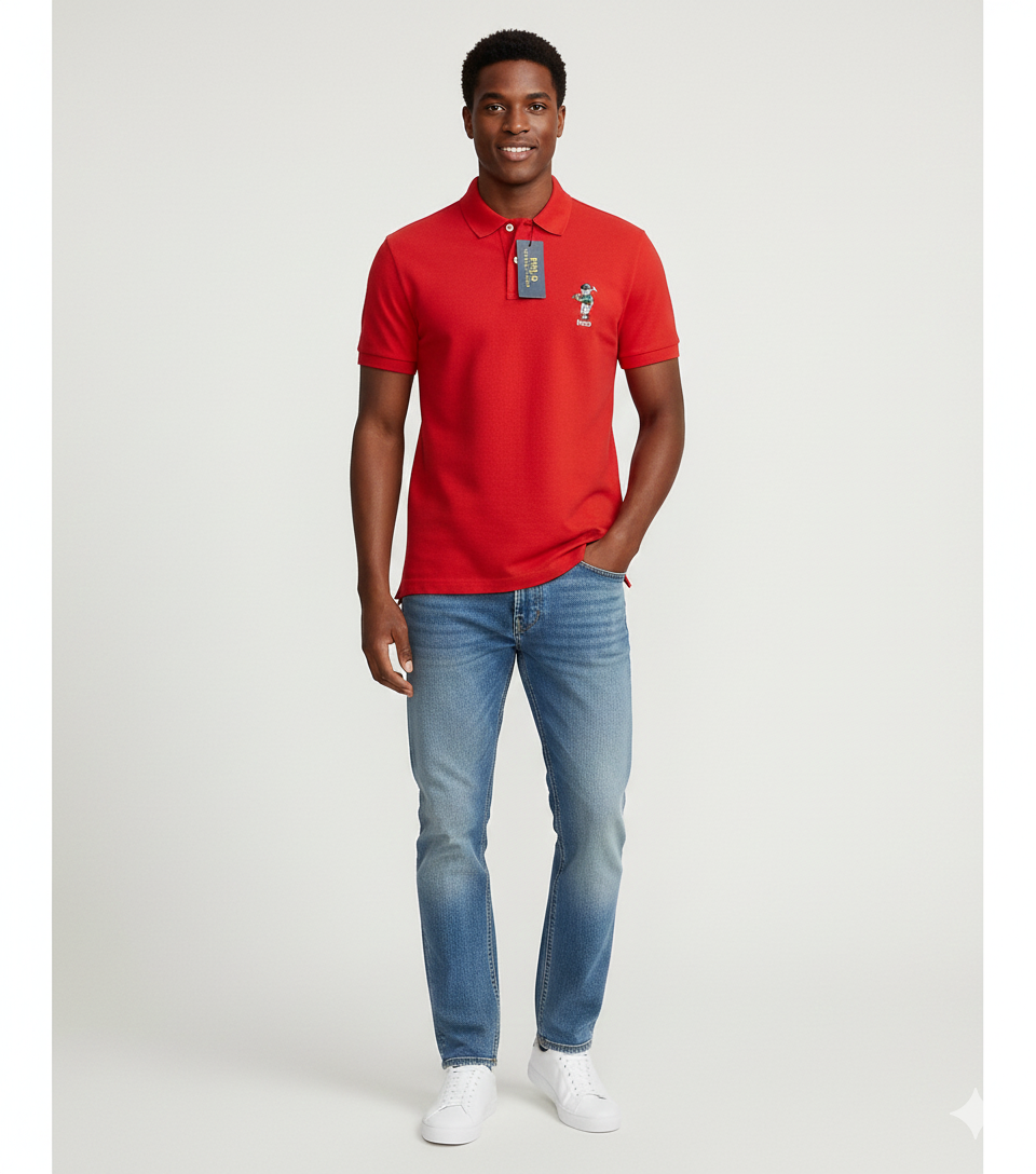 POLO RALPH LAUREN Radiant Garnet Tailored Fit Short Sleeve Piqué Polo Shirt