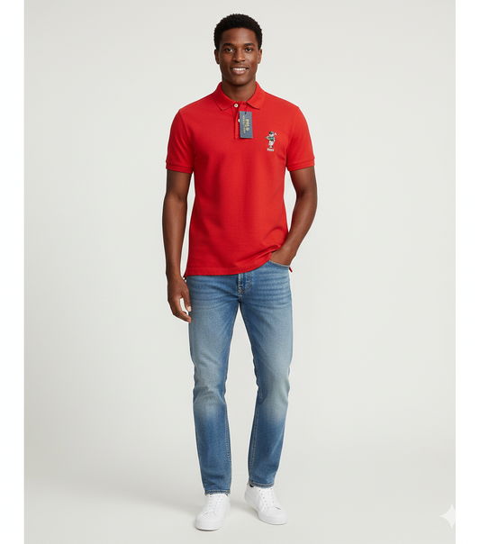 POLO RALPH LAUREN Radiant Garnet Tailored Fit Short Sleeve Piqué Polo Shirt