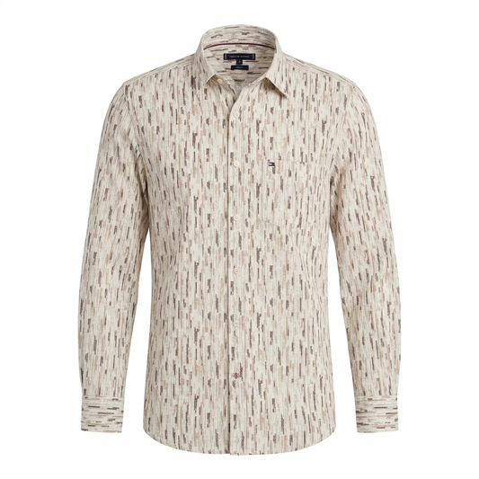 TOMMY HILFIGER Serene Dune Tailored Fit Long Sleeve Textured Shirt