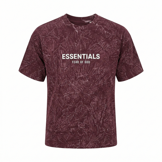 ESSENTIALS FEAR OF GOD Crimson Ember Relaxed Fit Drop Shoulder Short Sleeve T-Shirt